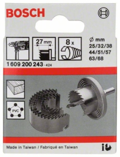 BOSCH Hole Saw Set for Wood & PVC 25-68mm 8PC